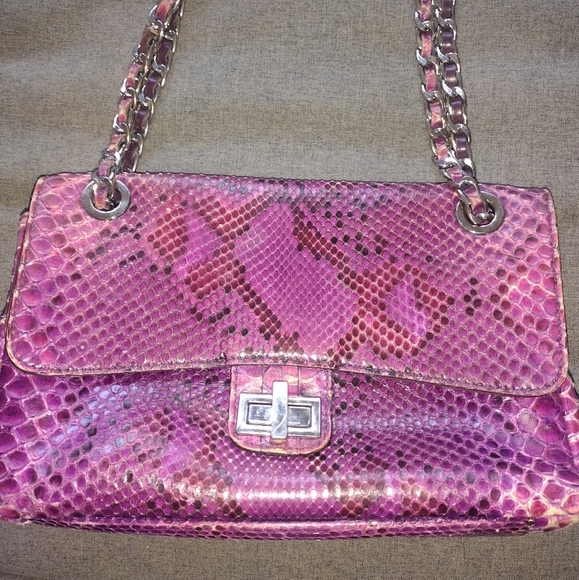 Enrico Pucci Purple Python Dahlia Bag - Picture 3 of 11